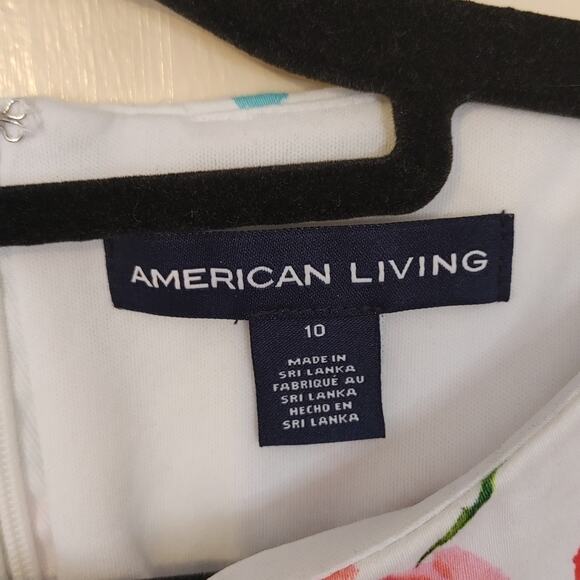 American Living Size 10 Floral Flower Print Dress Sleeveless Cotton Wedding - Picture 8 of 11